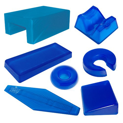 El gel quirúrgico azul rellena la colocación de productos moldeados poliuretano